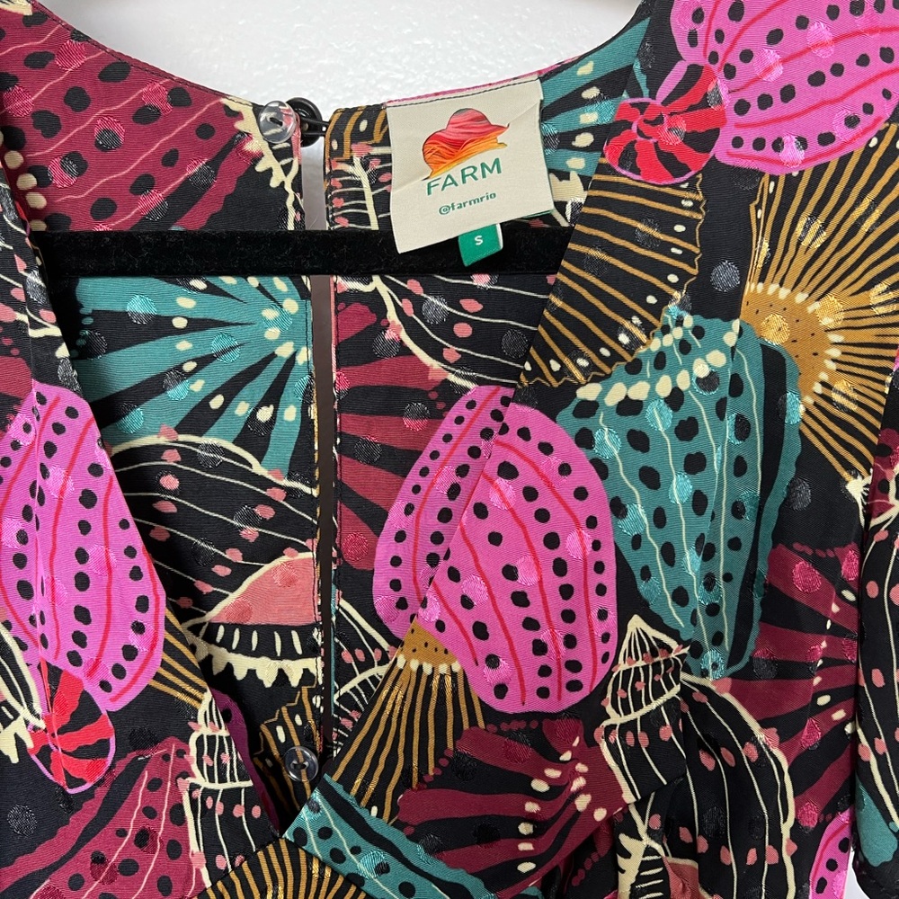 Farm Rio Shell Mix Midi Dress - Picture 9 of 11